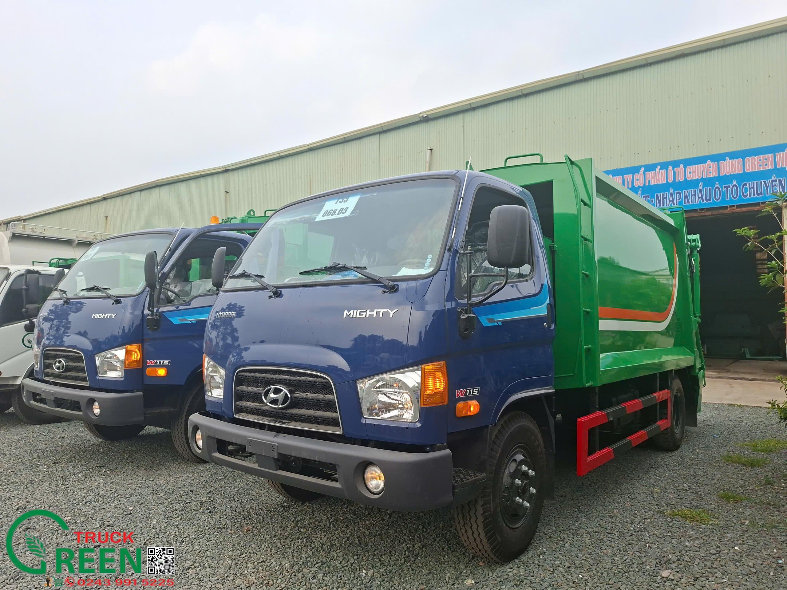 Xe cuốn ép rác 10 khối Hyundai W11S - Greentruck