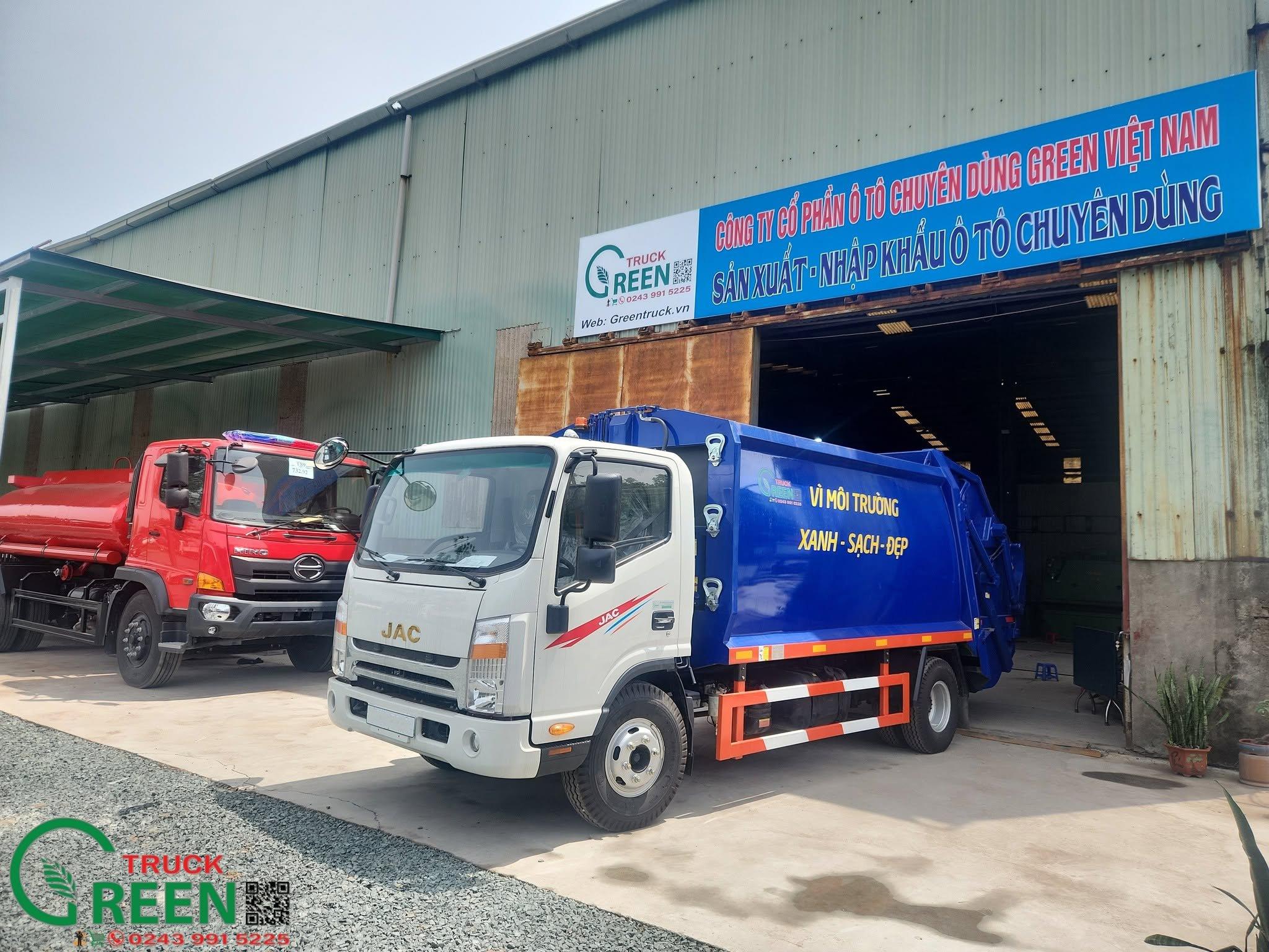 Xe cuốn ép rác 9 khối JAC