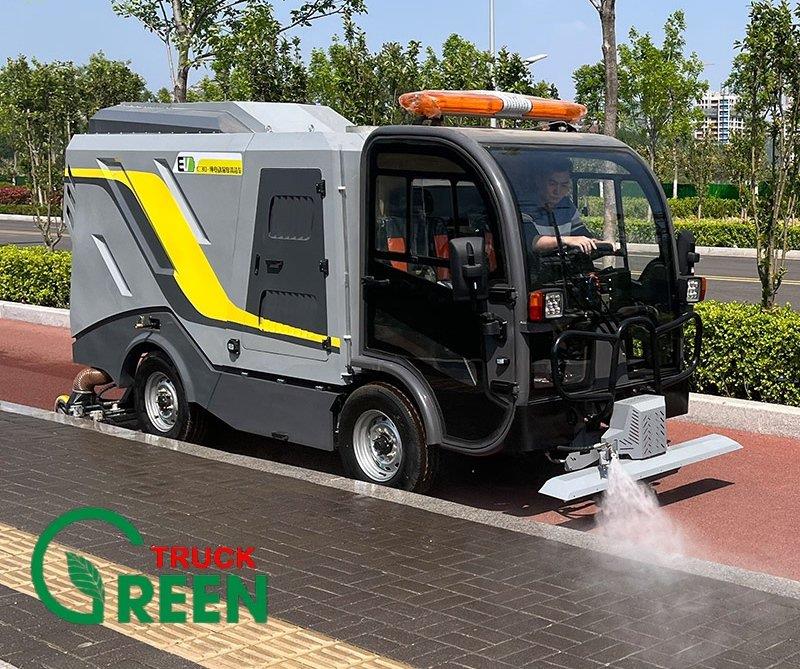 Xe Quét Rửa Đường Áp suất âm Mini Chạy Điện GR.BY-C30  - Electric deep clean road sweeper