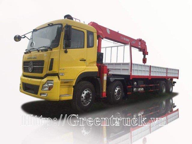 Xe tải Dongfeng 4 chân nhập khẩu gắn cẩu 12 tấn ATOM 1205 