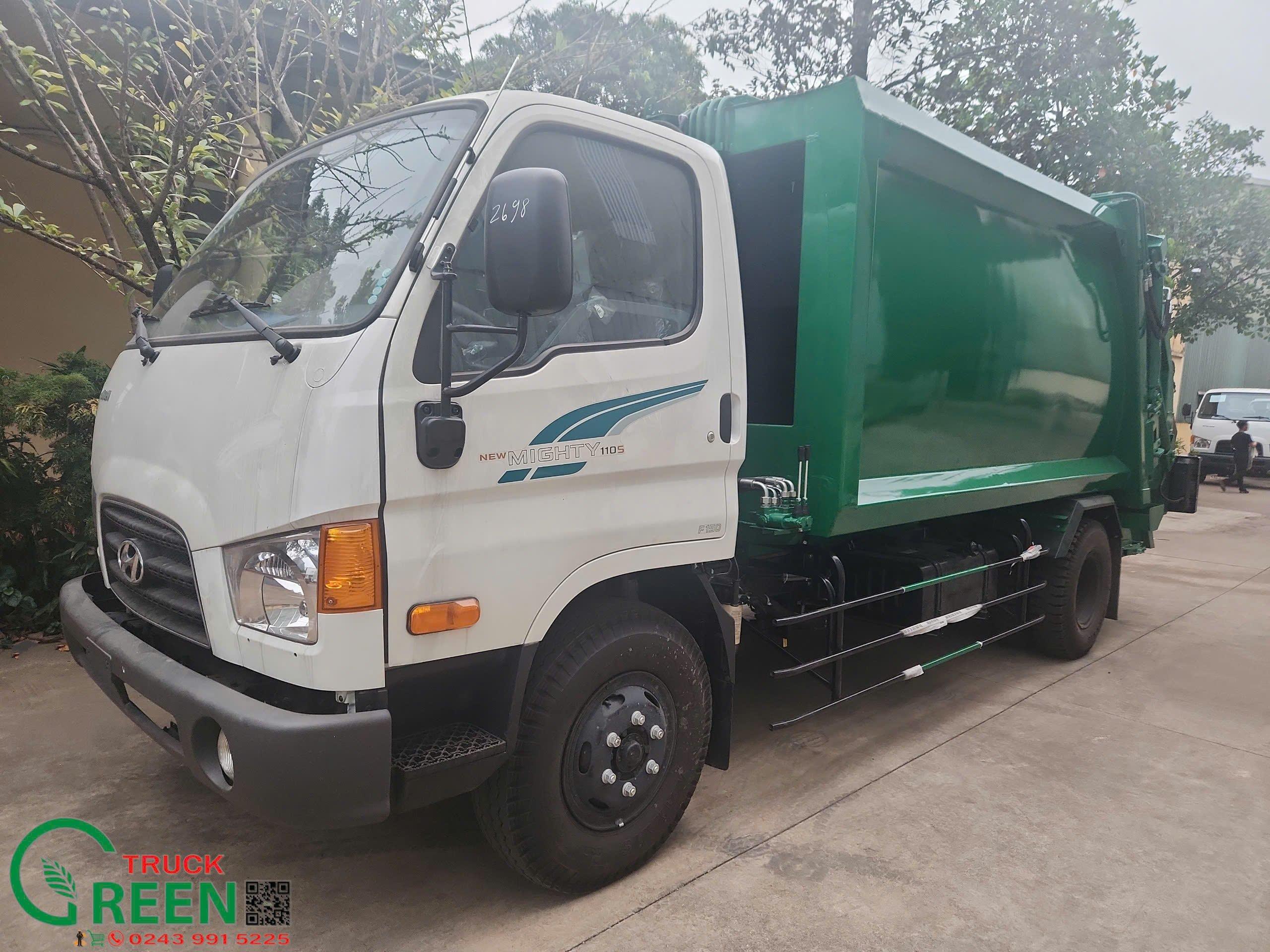 Xe chở rác 10 khối Hyundai Mighty W11S  tiêu chuẩn khí thải Euro5 Greentruck sản xuất