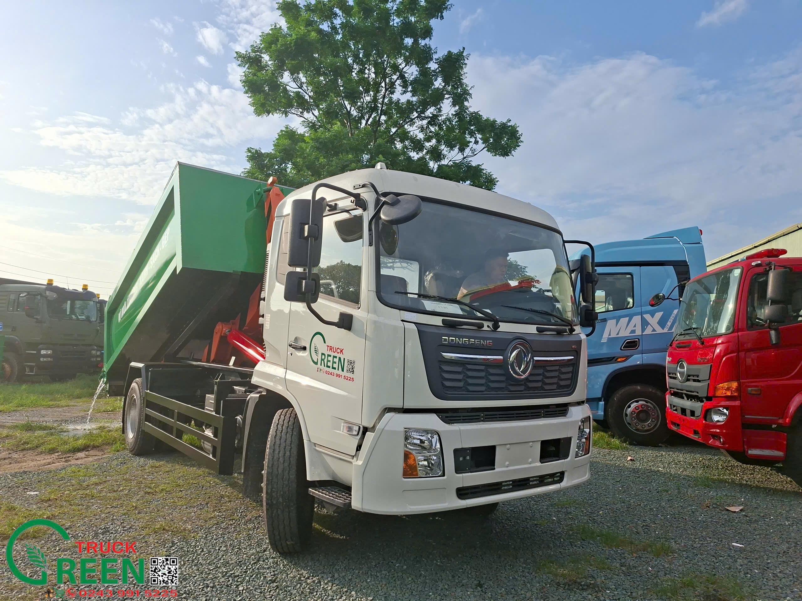 Xe chở rác thùng rời 14 khối Dongfeng - Xe hooklift 14 khối Dongfeng