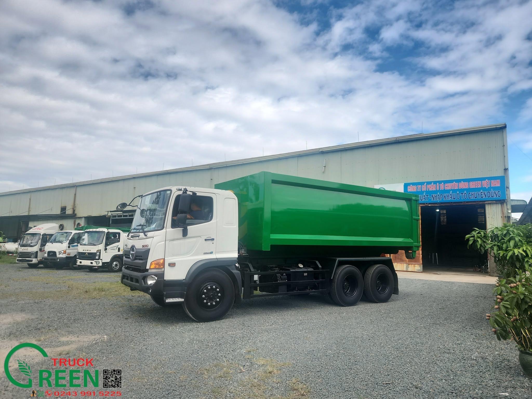 Xe chở rác thùng rời (hooklift) 22 khối Hino FM