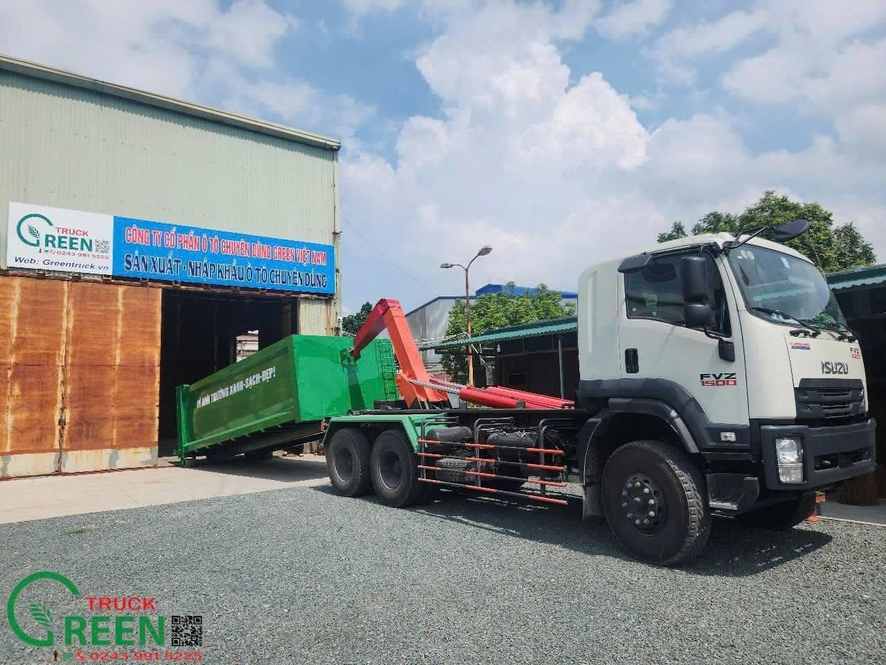 Xe chở rác thùng rời 22 khối ISUZU
