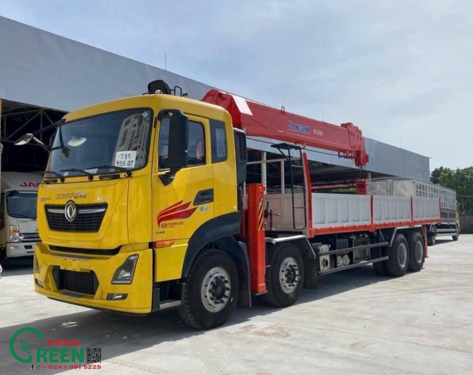 Cẩu 15 tấn Kanglim gắn trên xe Dongfeng Hoàng Huy 4 chân -Euro5