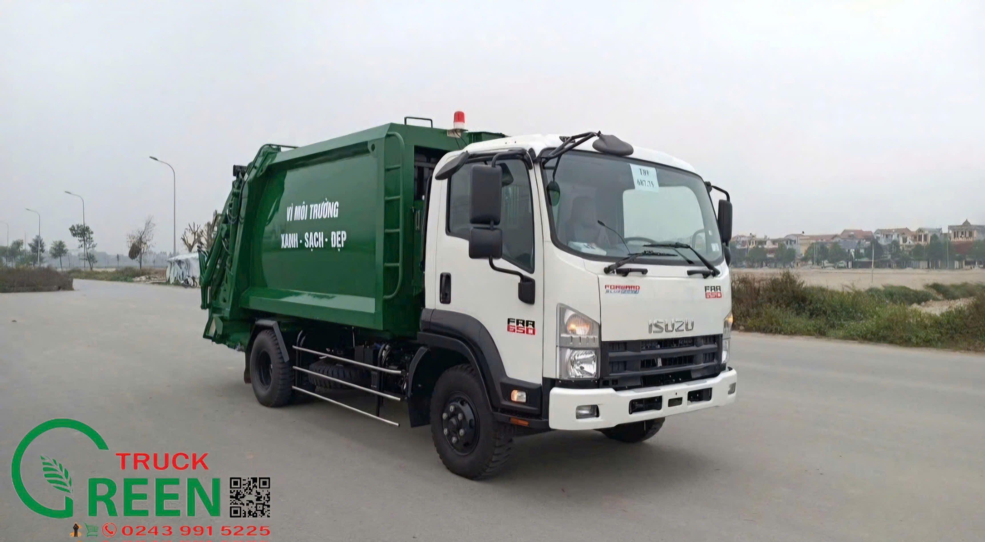 Xe cuốn ép rác 9 khối Isuzu - xe chở rác 9m3 Isuzu